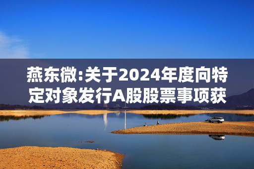 燕东微:关于2024年度向特定对象发行A股股票事项获得北京电子控股有限责任公司批复的公告