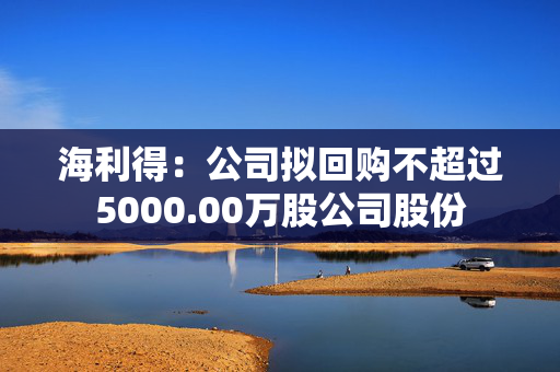 海利得：公司拟回购不超过5000.00万股公司股份