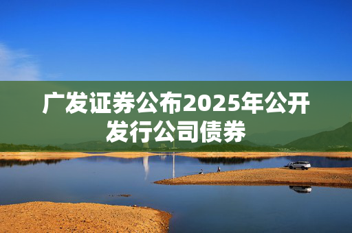 广发证券公布2025年公开发行公司债券