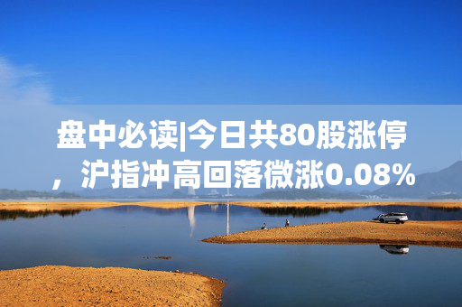 盘中必读|今日共80股涨停，沪指冲高回落微涨0.08%，高速铜连接、大消费概念表现活跃