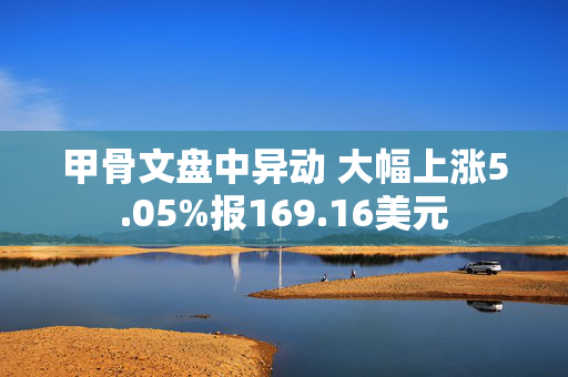 甲骨文盘中异动 大幅上涨5.05%报169.16美元