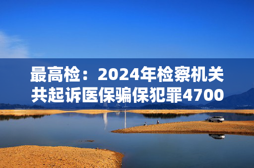 最高检：2024年检察机关共起诉医保骗保犯罪4700余人