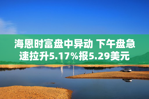 海恩时富盘中异动 下午盘急速拉升5.17%报5.29美元