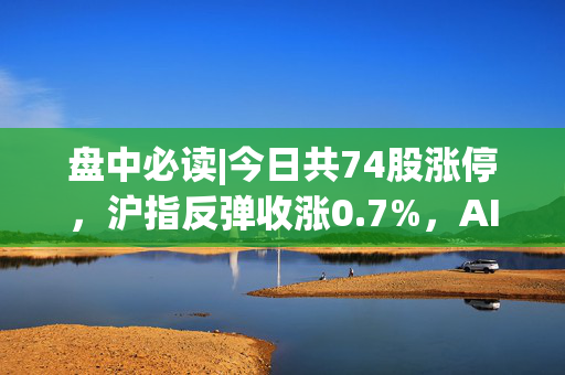 盘中必读|今日共74股涨停，沪指反弹收涨0.7%，AI智能体概念集体爆发