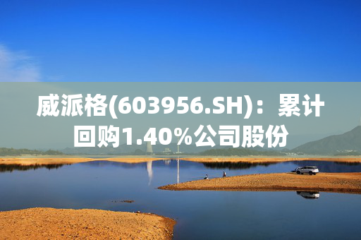 威派格(603956.SH)：累计回购1.40%公司股份