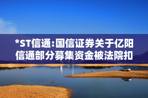 *ST信通:国信证券关于亿阳信通部分募集资金被法院扣划的核查意见