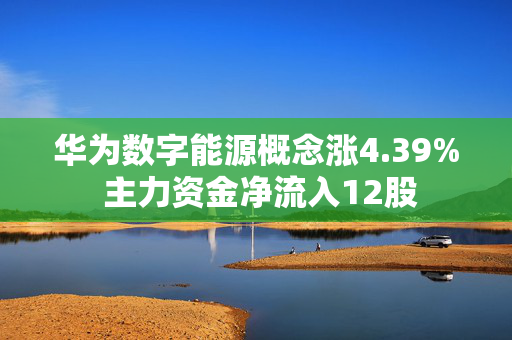 华为数字能源概念涨4.39% 主力资金净流入12股