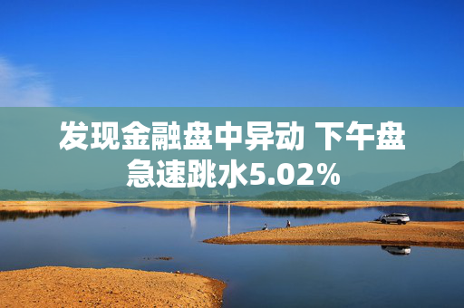 发现金融盘中异动 下午盘急速跳水5.02%