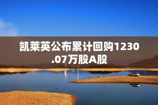 凯莱英公布累计回购1230.07万股A股