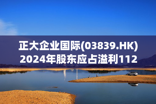 正大企业国际(03839.HK)2024年股东应占溢利1120万美元 同比上升超过3倍