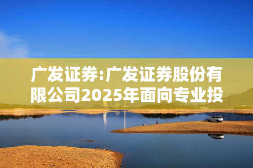 广发证券:广发证券股份有限公司2025年面向专业投资者公开发行公司债券（第二期）发行公告