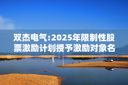 双杰电气:2025年限制性股票激励计划授予激励对象名单