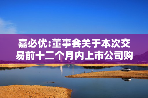 嘉必优:董事会关于本次交易前十二个月内上市公司购买、出售资产情况的说明